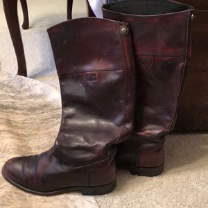 Frye leather riding boots cognac